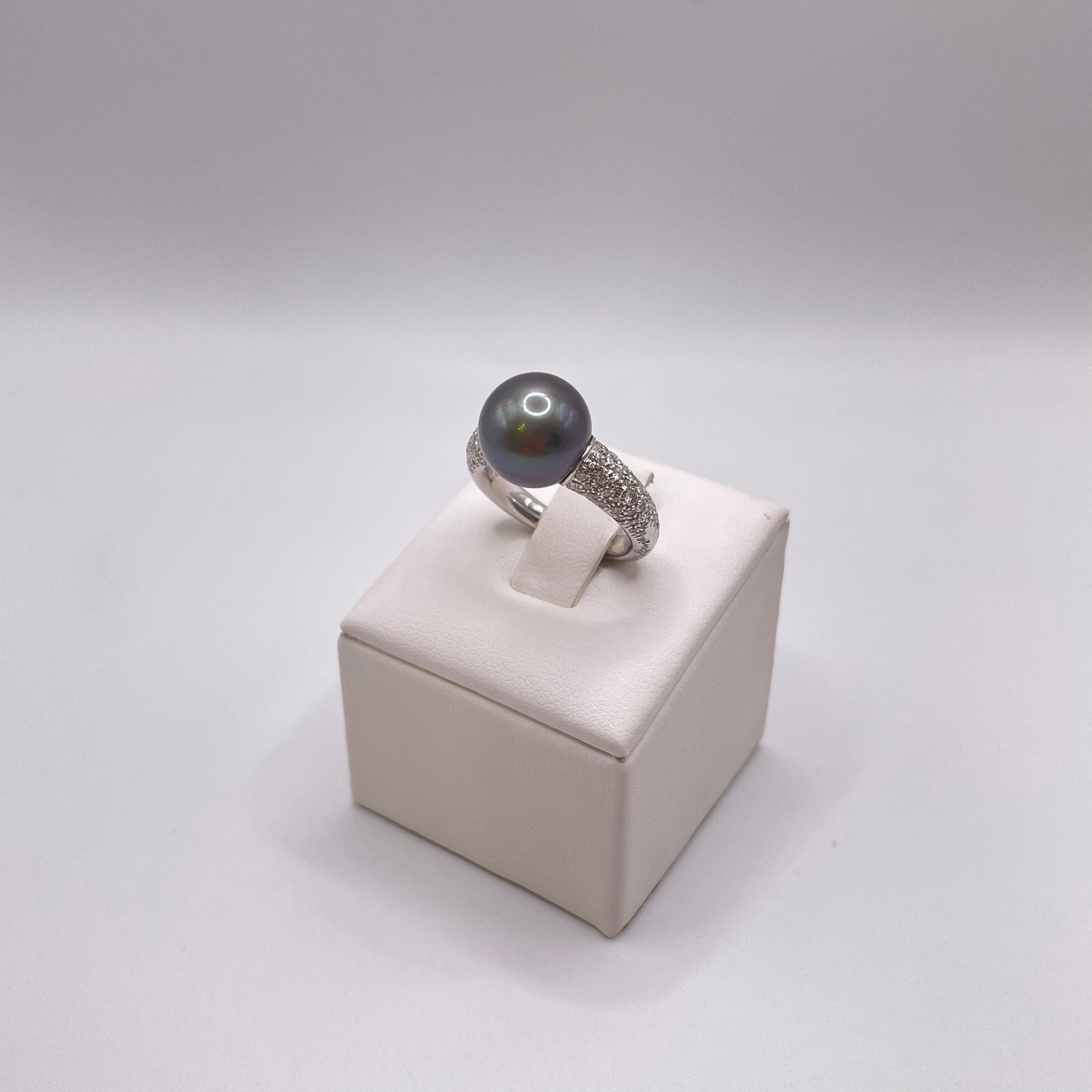 Anello con perla tahiti